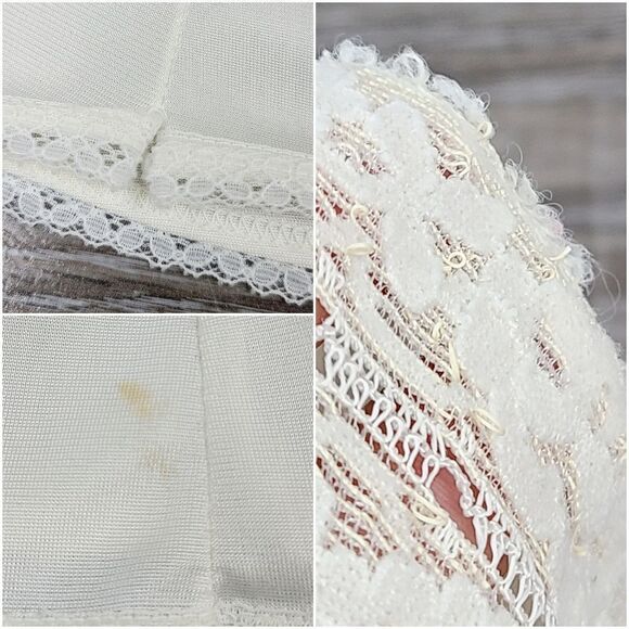 VINTAGE 1970s Ivory Lace Trim Slip Skirt Small-Medium - Picture 15 of 16